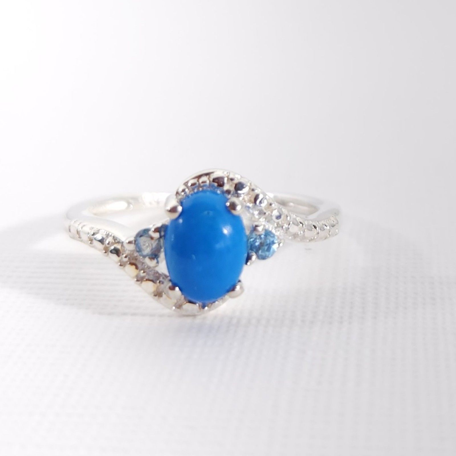 Ceruleite Blue Topaz Ring Size 6